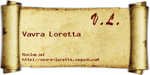 Vavra Loretta névjegykártya